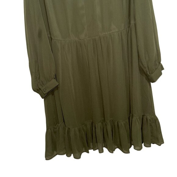 Vince Camuto Solid Long-Sleeve Split-Neck Tiered baby Doll Dress Size 2X - Picture 7 of 15